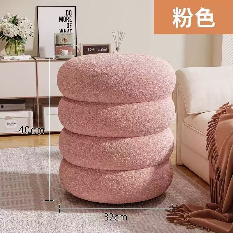 كرسي بوف مخملي ب 4 طبقات لون زهري